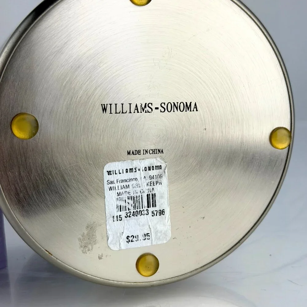Williams Sonoma White Ceramic Wine Bottle Chiller with Stainless Base